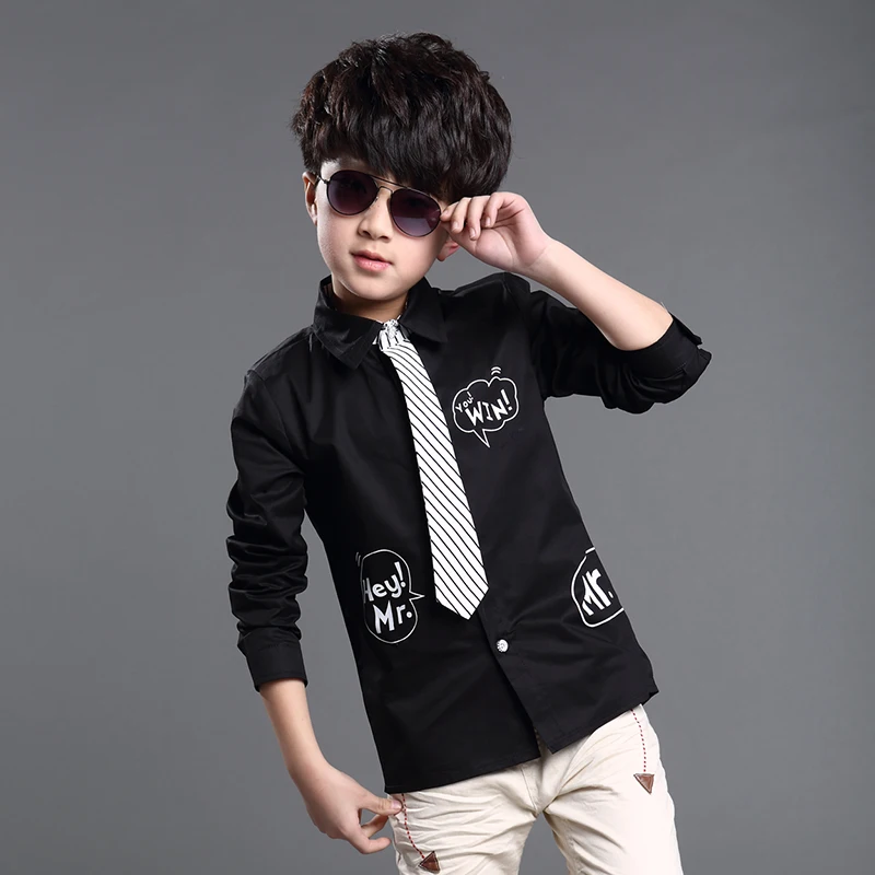Детская хлопковая блузка с длинным рукавом на Возраст 4 14 лет|child shirt|shirt boykids shirts boys