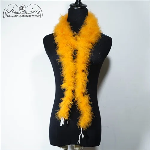 orange Красивые 2 м 15-17 г перья боа марабу турок перо боа/вечернее платье/одежда/шаль/Аксессуары для косплея различные цвета - Цвет: orange