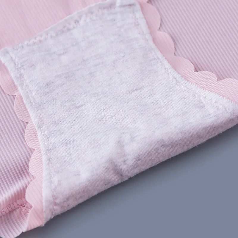 Женские трусики со средней посадкой Однотонные трусы боксеры с закругленными