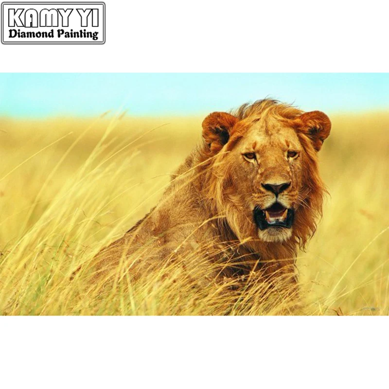 Алмазная вышивка Лев луга 5D алмазов картина горный хрусталь полный квадратный