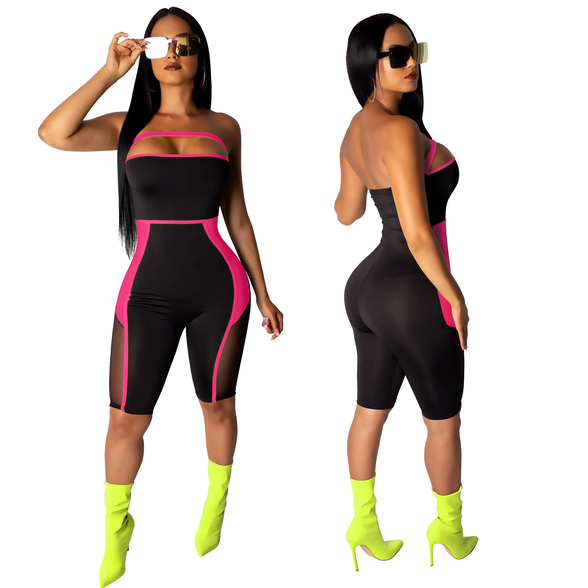 Женский сексуальный комбинезон без бретелек рукавов | Женская одежда