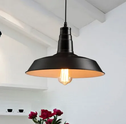 

American Loft Iron Art Pendant Light Fixtures Simple Industrial Vintage Lighting For Living Dining Room Bar Hanging Lamp