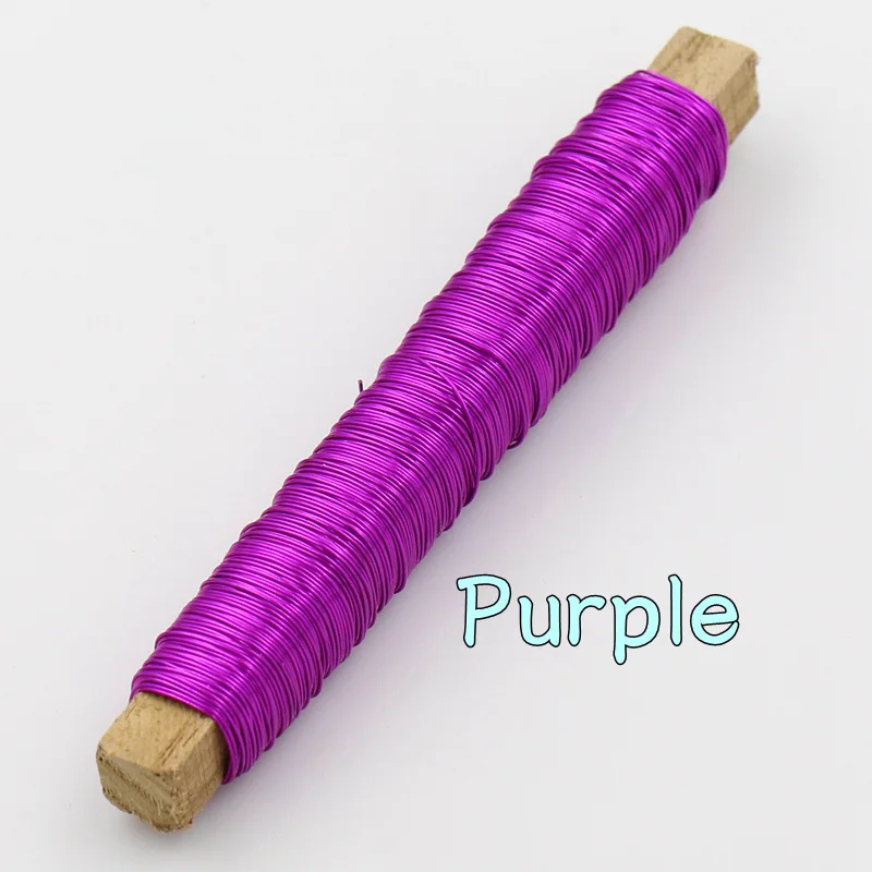 Purple 50 м/шт., диаметр 0,5 мм, цветная эмалированная проволока, мягкая железная линия для DIY ювелирных аксессуаров, Рождественское украшение - Цвет: Purple