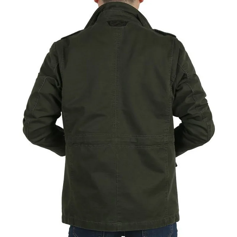 Мужская хлопковая ветровка с карманами Повседневная Длинная куртка в стиле