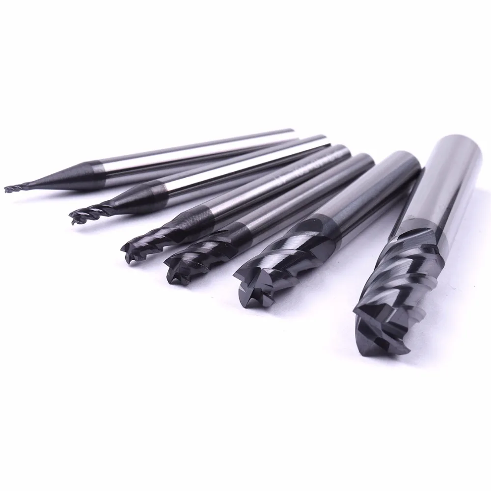1PC Tungsten Steel End Mill 4mm 6mm 8mm Straight Shank 4 Flute Milling CNC Cutter Drill Bits 1-8mm Bit Set | Инструменты