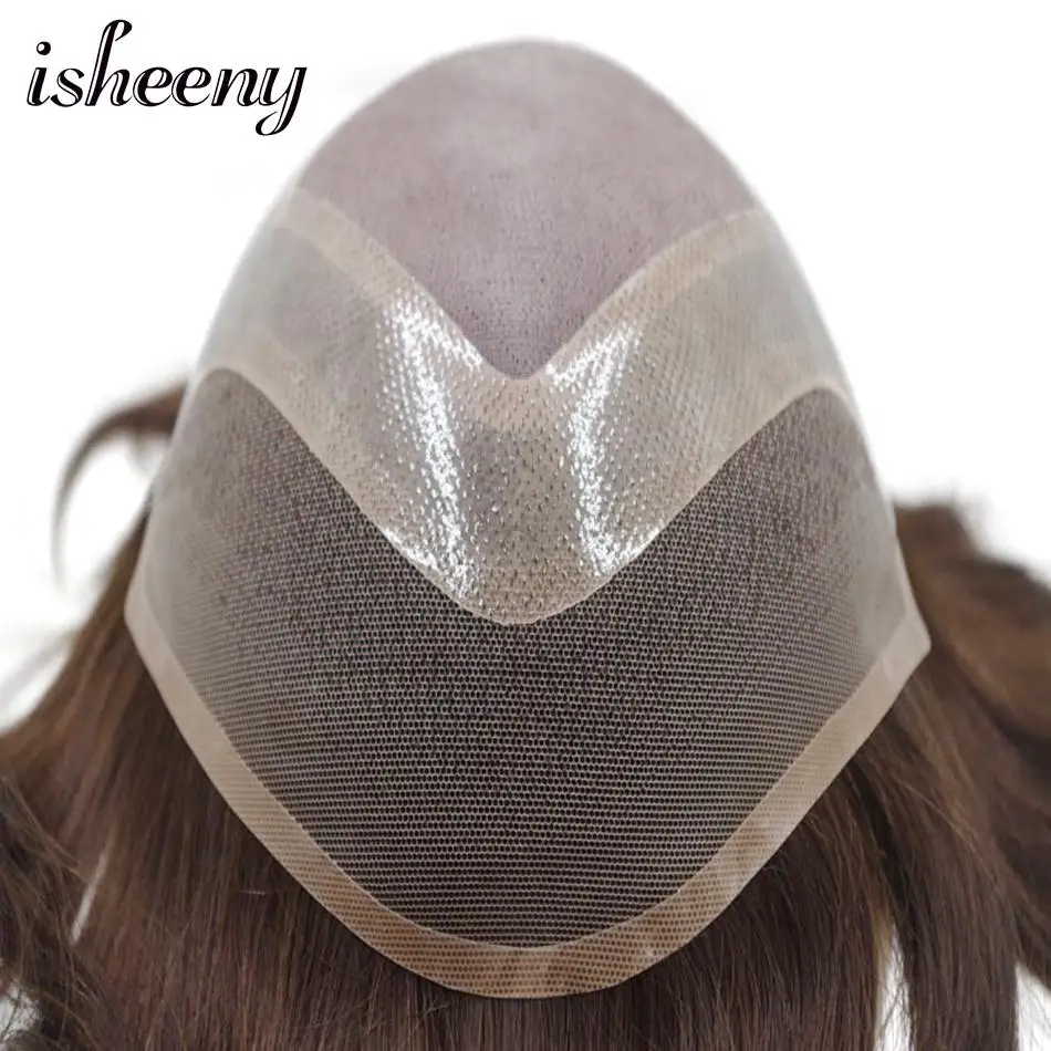 Isheeny 120% моно для мужчин s парик 1B#2# индийский Remy человеческие волосы с натуральным Hailine дышащий моно чистая накладка из искусственных волос для мужчин Искусственные парики