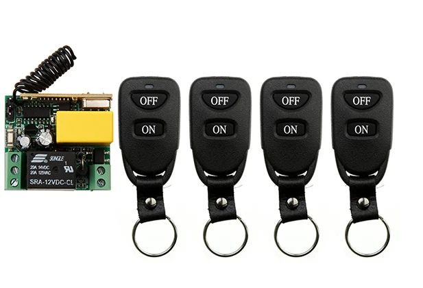AC220V 1CH 10A Remote Control Light Switch Relay Output Radio Receiver Module and Belt buckle Transmitter / window/Garage Doors |
