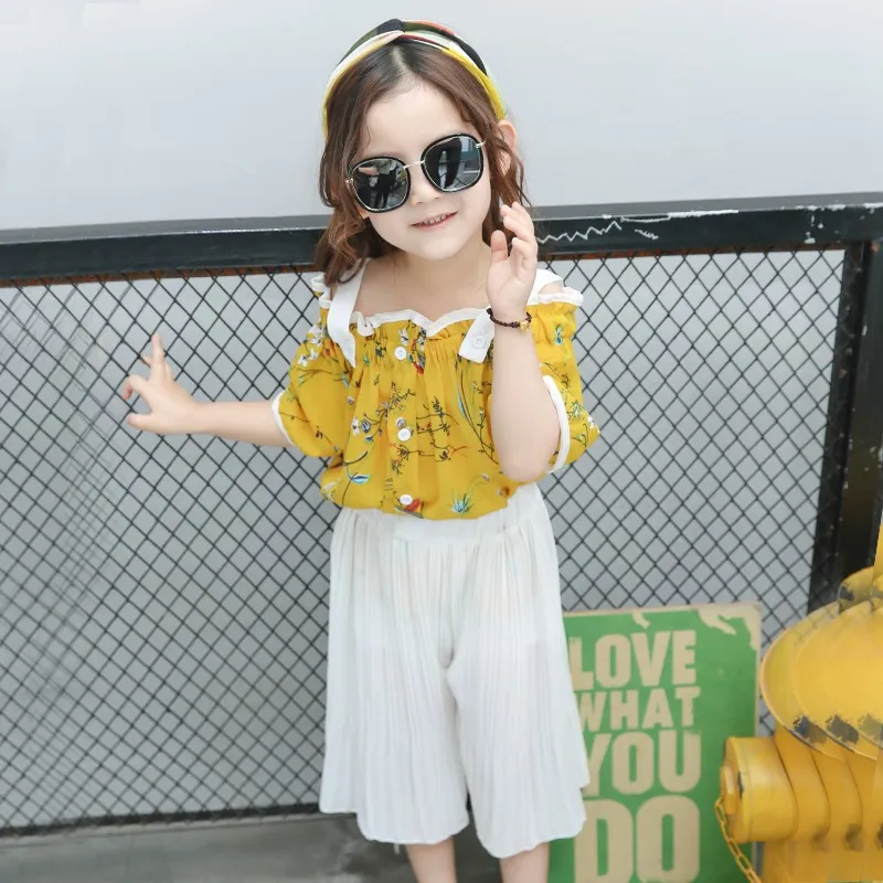 2 шт. шифоновый комплект одежды для девочек 90 130 см|fashion girl clothing|girls clothinggirls fashion clothing