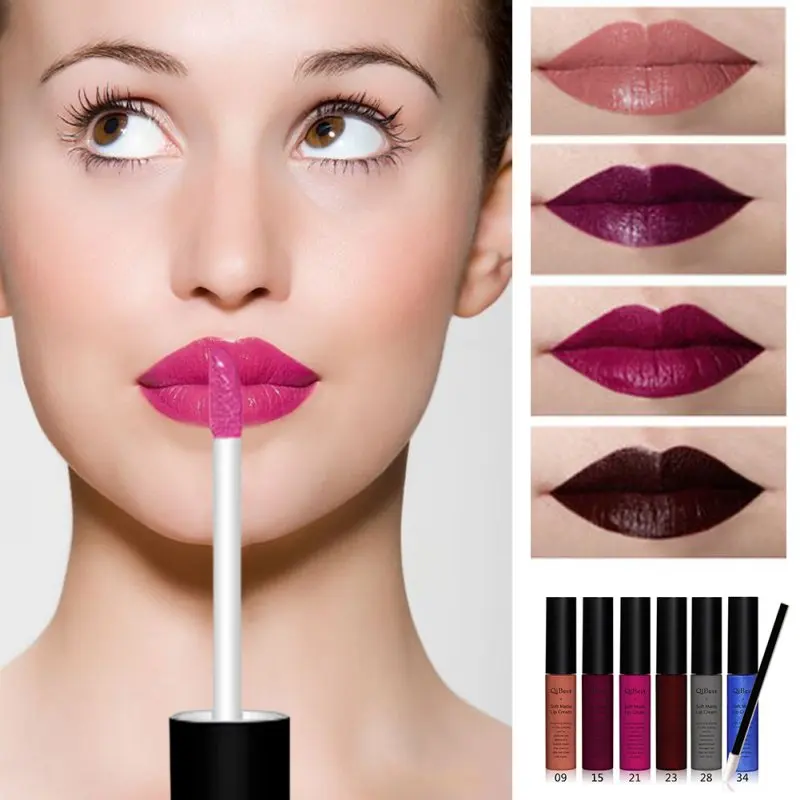 12 шт. Для Губ Матовые Губы Прочного Жидкая Помада Блеск Макияж Кисти