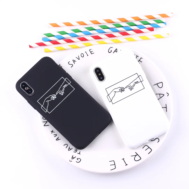 Мягкий матовый чехол для телефона с рисунком Моны Лизы Давида iPhone 12 11 7 7Plus 6S 8 8Plus X