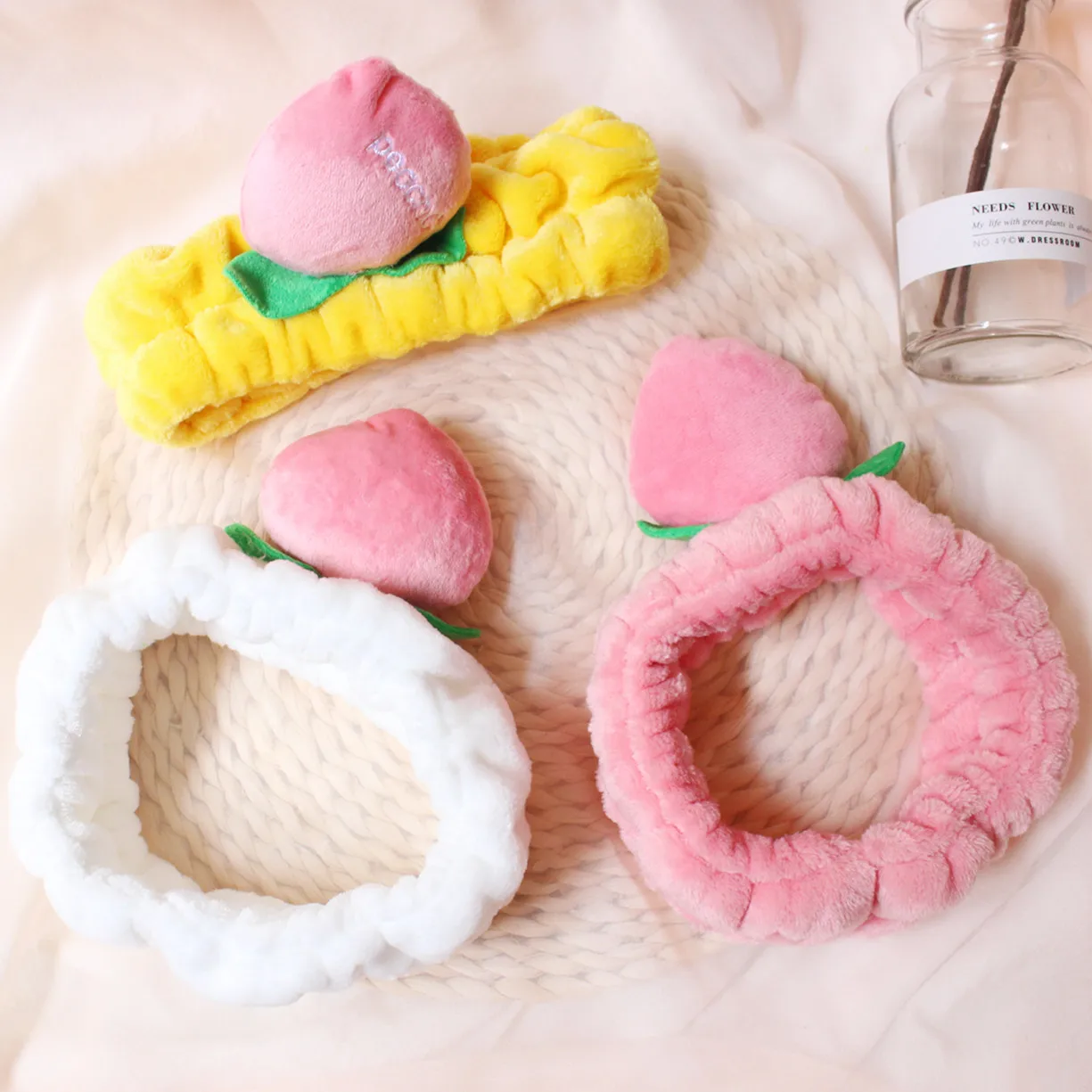 Женские повязки на голову из кораллового флиса персикового цвета для девушек