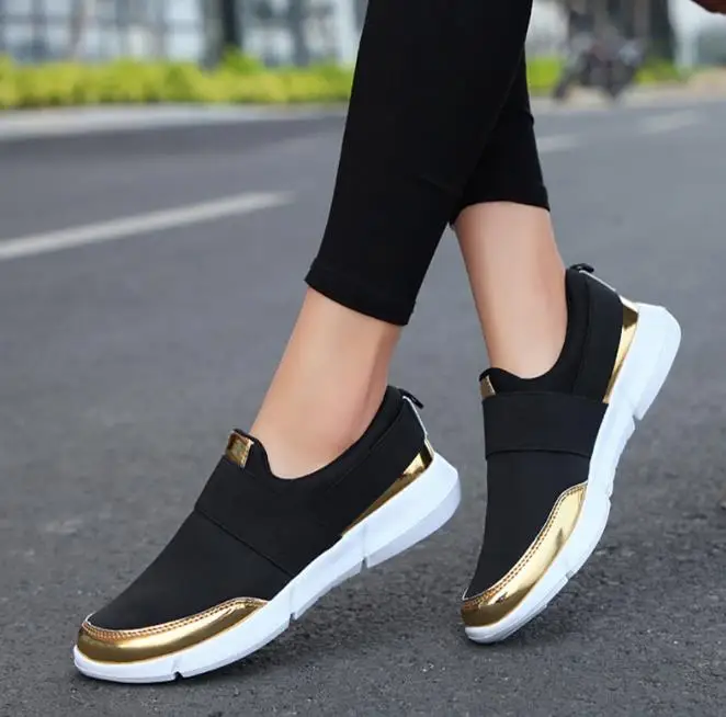 Spring Autumn Women Slip On Loafers Ladies Casual Comfortable Flats Female Breathable Stretch Cloth Shoes Fashion Zapatillas | Обувь