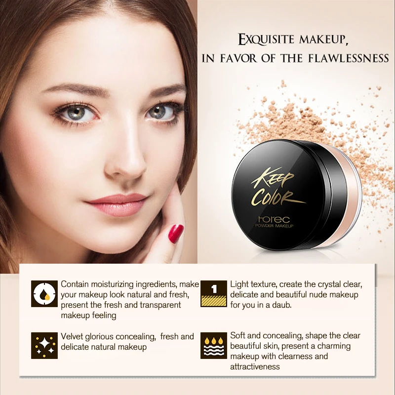 ROREC матовая основа сыпучий минеральный порошок фиксирующая пудра для лица
