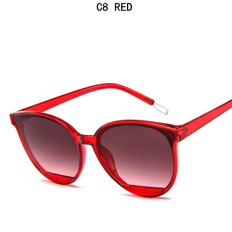 Red Новинка, кошачий глаз, женские солнцезащитные очки, тонированные цветные линзы, Мужские Винтажные Солнцезащитные очки в форме, женские очки, синие солнцезащитные очки, фирменный дизайн - Цвет линз: Red