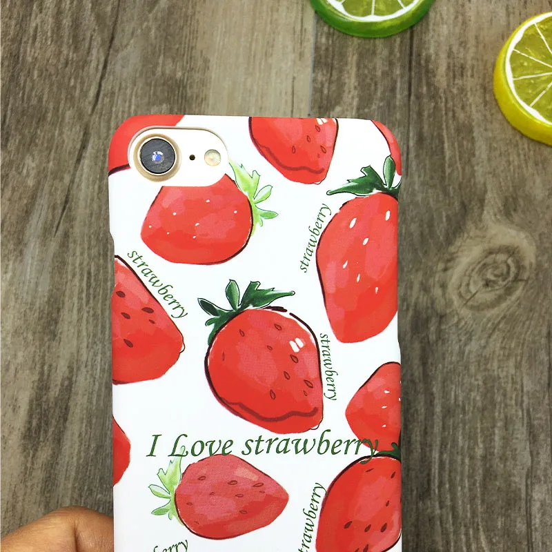 Новые Плоды Клубники Case Для iphone 7 6 S Плюс Мода Жесткий PC Phone Случаи Мультфильм