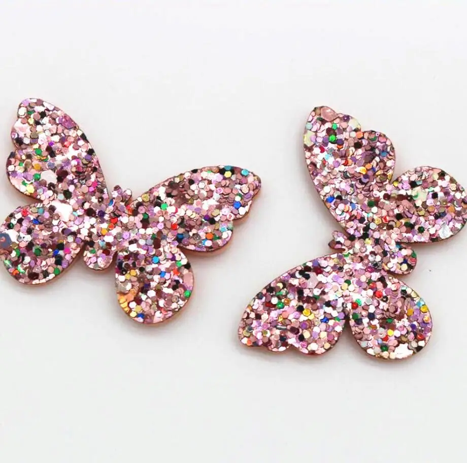 40x30mm10pcs Красочные заколки в виде бабочек светлые DIY детские головные уборы ремесла аксессуары одежда шляпа смешанные - Цвет: Светло-зеленый