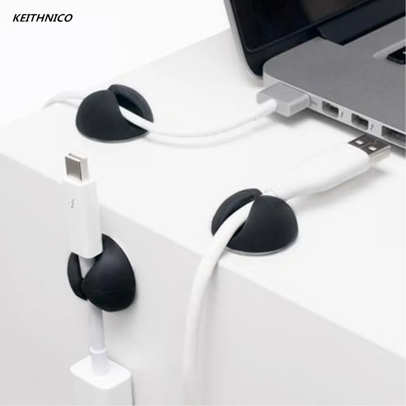 6 шт. круглых зажимов для кабелей KEITHNICO зажимы проводов и органайзер держатель