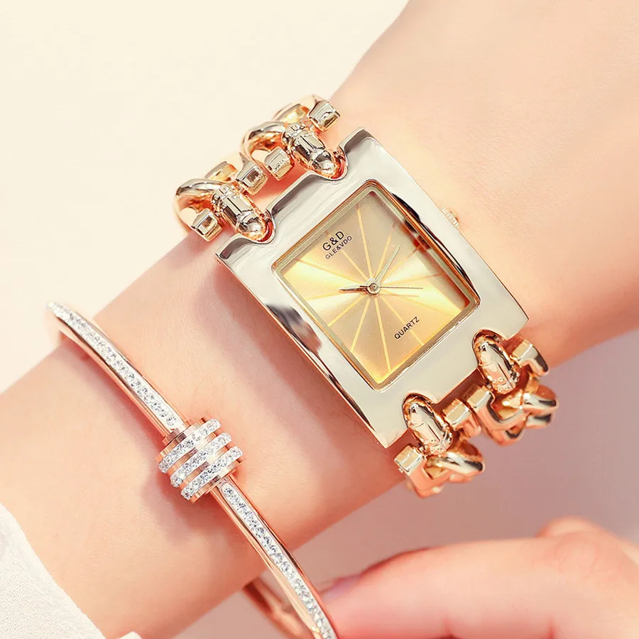 G& D женские наручные часы серебряные кварцевые часы Relogio Feminino Reloj Mujer женские часы лучший бренд роскошные часы подарок для женщин