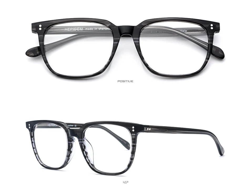 Acetate Eyeglasses Frame Men Square Prescription Glasses New Men's Male Myopia Optical Frames Clear Spectacles Eyewear 9114