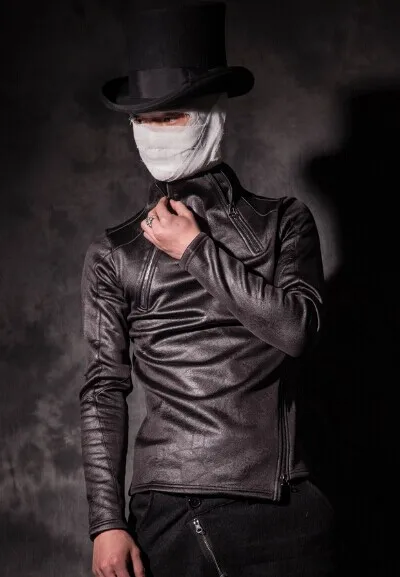 Кожаный свитер-пуловер 2018 модная индивидуальная ассиметричная Базовая рубашка |