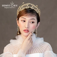 himstory baroque princess silve brides crowns tiaras zircon crystal headband bridal hair jewelry wedding hair accessories