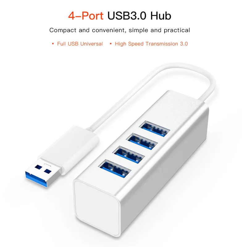 Высокая Скорость USB 3,0 HUB Mini 4 Порты usb-разветвитель кабеля для настольных компьютеров Тетрадь ноутбук USB3.0 удлинитель для головок
