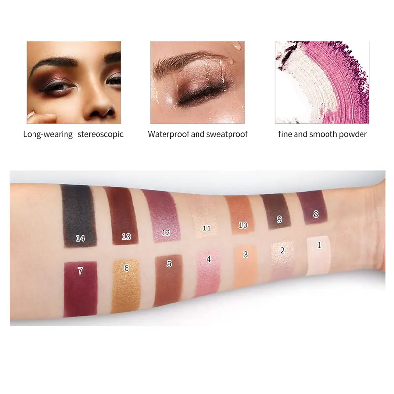 Смешанные Цвета Тени для век Палитра мерцающий блеск матовые тени водостойкая