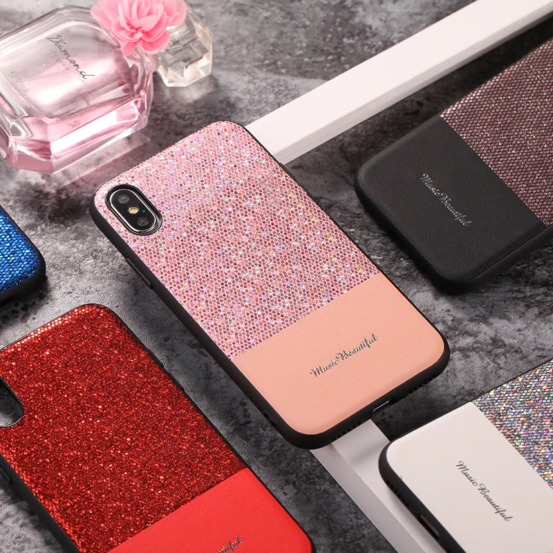 Чехол Starlight с алмазной строчкой для iPhone 6S 6 7 8 Plus Xs Max магнитные автомобильные чехлы