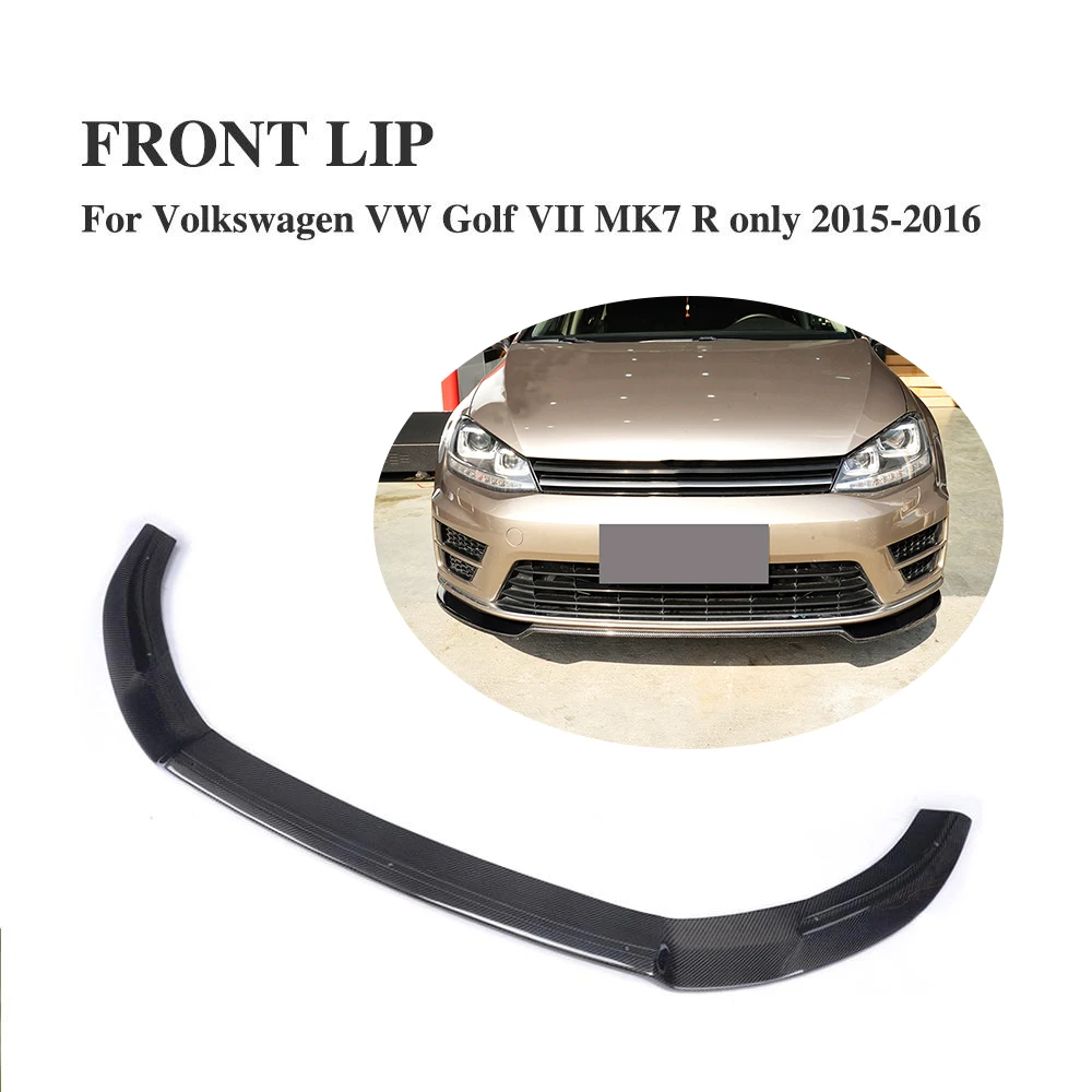 Передняя губа из углеродного волокна для бампера VW Golf VII MK7 R 2015 2016 передний