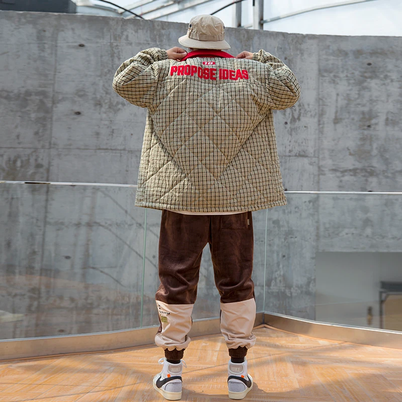 CHINISM/утепленная клетчатая рубашка с цветной вышивкой зимняя отстегивающимся