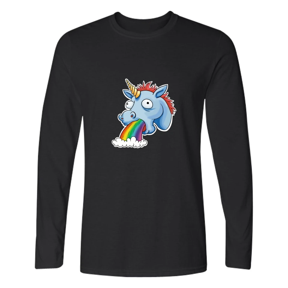 LUCKYFRIDAYF 2017 Unicorn футболка на осень с принтом Для женщин/Для мужчин хлопковая