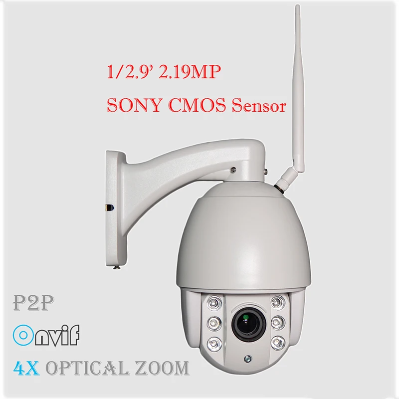 1080P SONY CMOS P2P Onvif WiFi камера HD 4x оптический зум объектив Встроенный 32TF карта