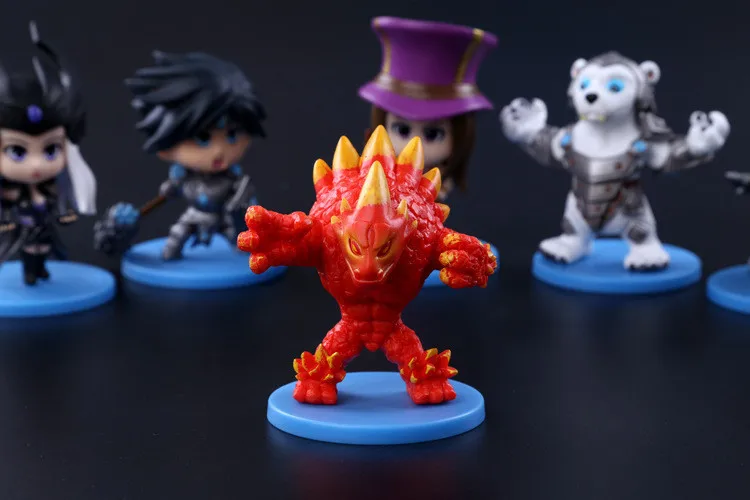 Горячие продажи Renekton Malphite Syndra Volibear Кейтлин Тарик ПВХ Игрушки Действие Рис Куклы С