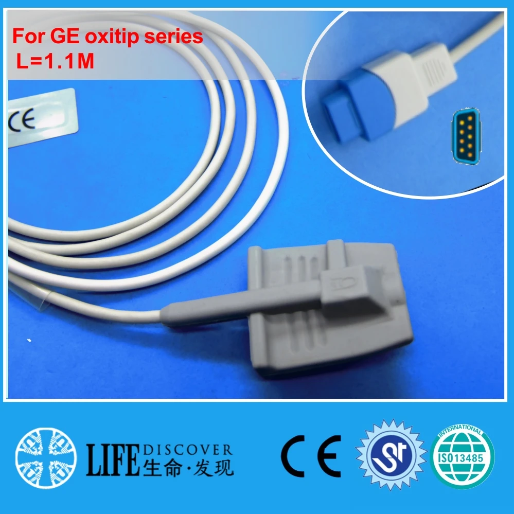 

Short cable adult soft silicone spo2 sensor For GE oxitip series