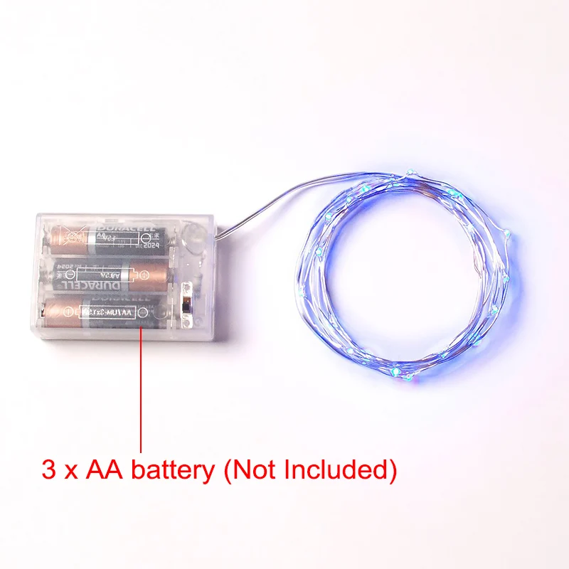 

Hot 3*AA Battery Box Copper Wire LED Light For New Year Christmas Home Wedding DIY Flasher Fairy Decoration 5m Lights String AA