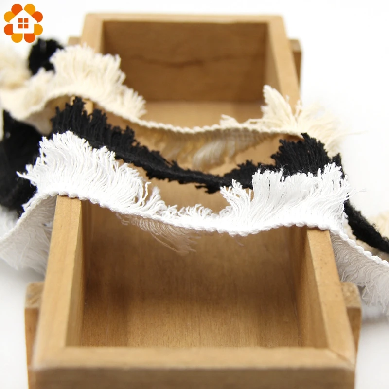 5 м/лот белая/черная/бежевая хлопковая кисточка с бахромой аксессуары ручной