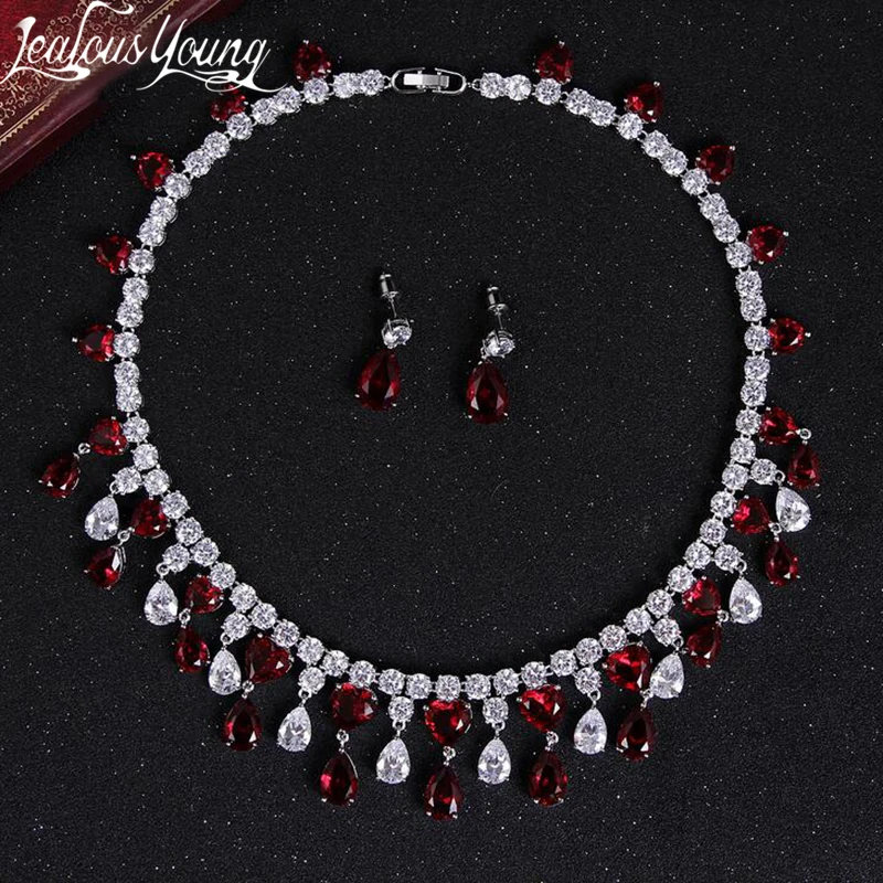 Ослепительные нигерийские бусы ожерелье комплект ювелирных изделий AAA + CZ