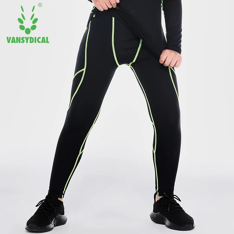 Vansydical Boy's Running Tights Compression Basketball Pants Children Breathable Training Leggings Fitness Excise Trouers | Спорт и