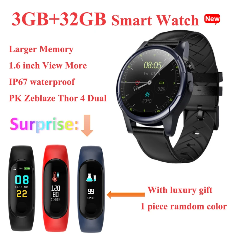 Новинка 2019 Смарт часы KY88 32 ГБ большой экран 1 6 дюйма 4G Android GPS Wi Fi Sim карта