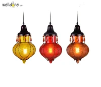 colorful glass creative led pendant lights simple hanglamp fixtures for cafe bar dinning home lightings