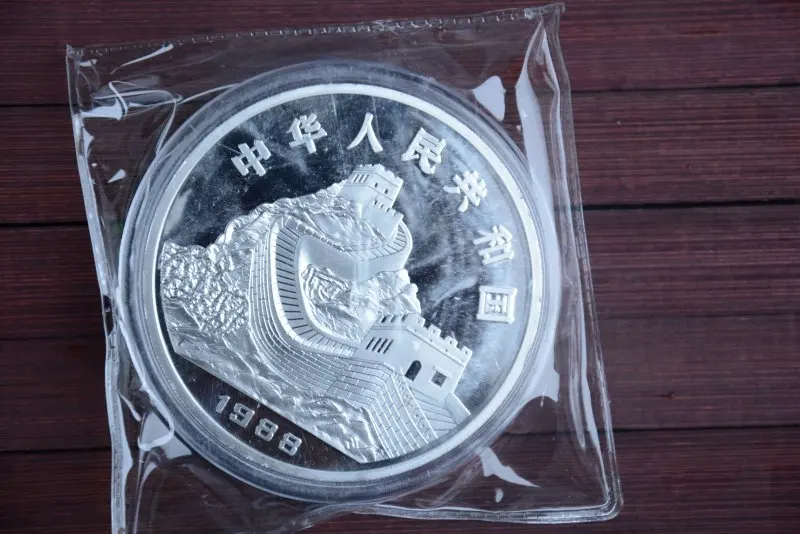 Редкие 999 Шанхай мята 5 унций Серебряная монета дракон 1988 бесплатная доставка|coin