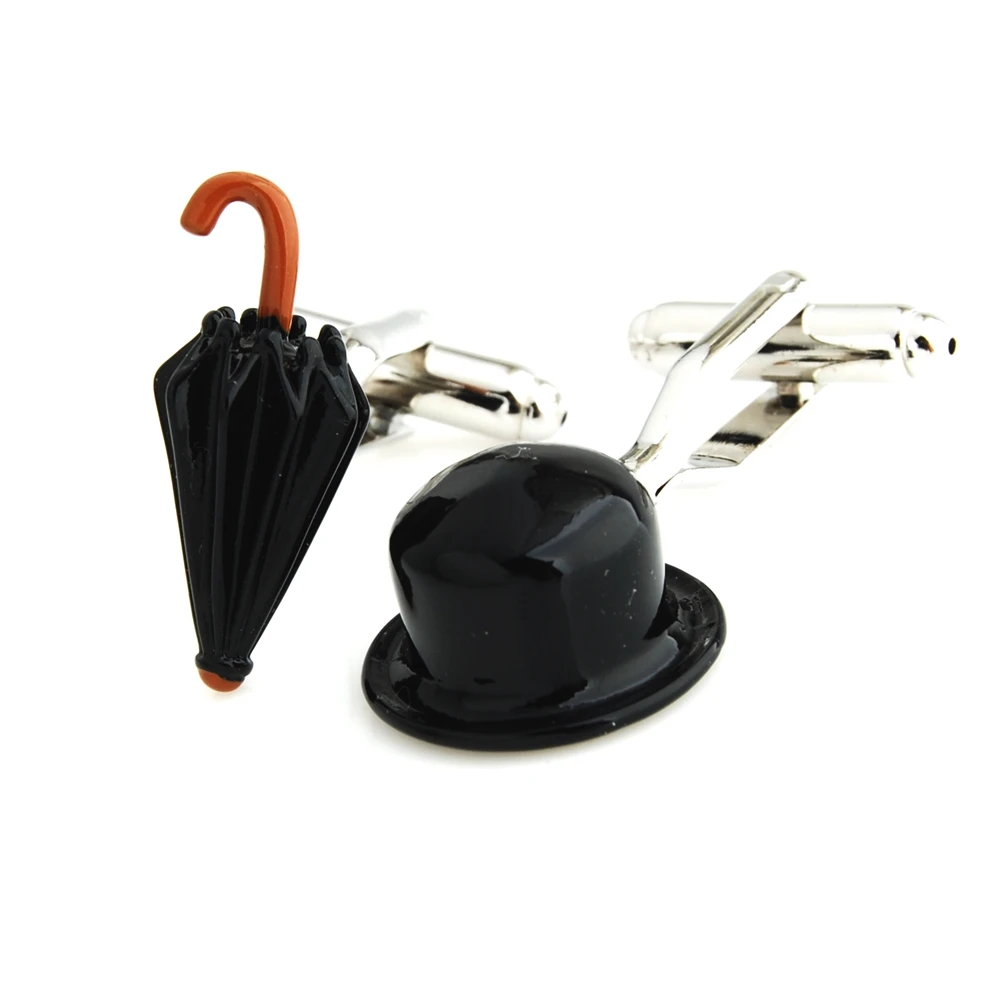 YH-1835 Novelty Yellow Hard Hat and Umbrella Helmet Diploma Cufflink- Factory Direct Selling | Tie Clips &amp Cufflinks