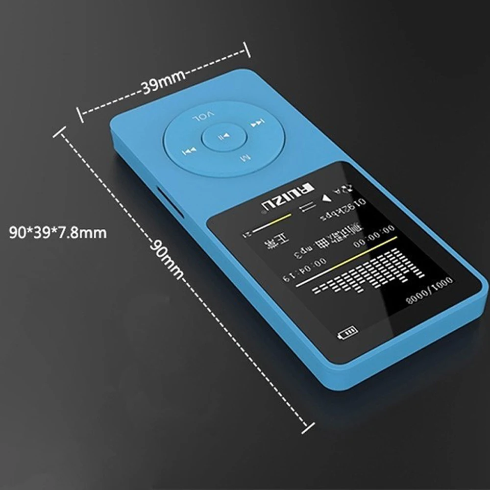 Ruizu X02 без потерь FLAC портативный цифровой Спорт Аудио экран Mp3 музыка usb плеер с fm