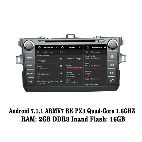 Car navigation Liislee Android 7,1 2G ram для Toyota Auris 2007~ 2012 автомобильное радио Аудио Видео Мультимедиа dvd-плеер wifi DVR gps Navi навигация - Цвет: Car navigation