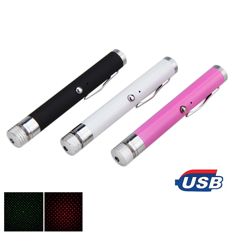 Мощный красный/зеленый лазерный указатель USB Перезаряжаемый звездная звезда