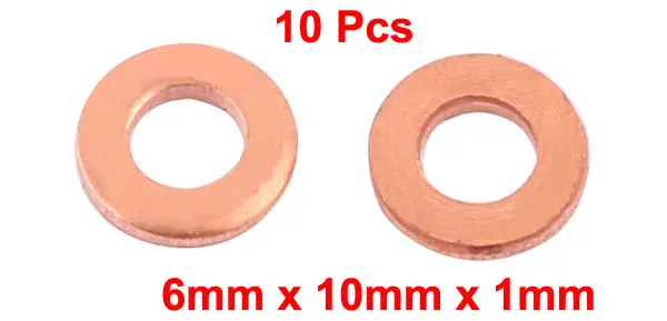 6 x 10 x 1mm Uxcell 10 шт./лот 1 мм Толщина уплотнительное кольцо круглой формы прокладка шланга плоская медная шайба для крана втулка Медный Тон - Цвет: 6 x 10 x 1mm