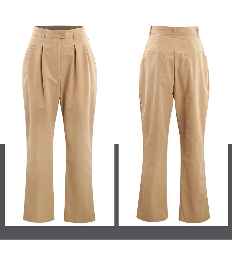 Женские брюки с высокой талией однотонные в стиле сафари новинка 2019 | Женская