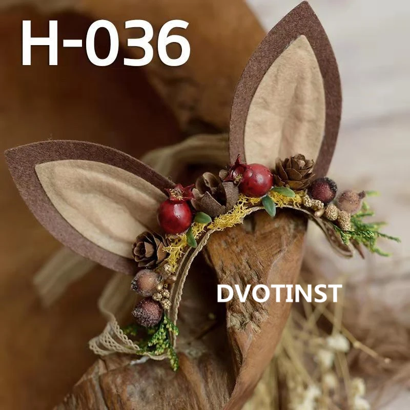 H36 Dvotinst/реквизит для фотосъемки новорожденных; милый головной убор с ушками единорога; головной убор; фон для фотосъемки в студии - Цвет: H36