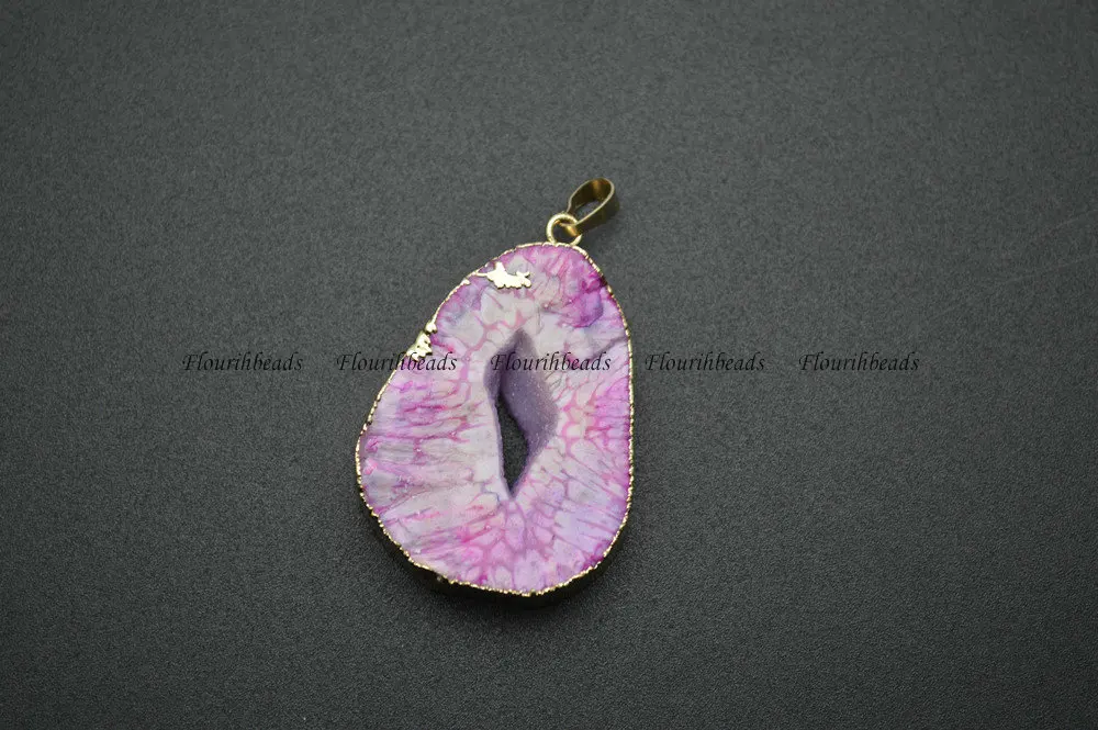 Красный фиолетовый цвет Geode Druzy Агат камень подвески|Подвески| |