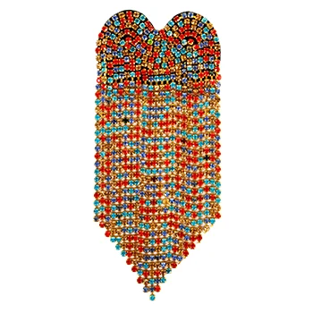 1369colour heart 2pc 2 шт./лот DIY Мороженое Корона сердце нашивки вышивка бисером кристалл аппликация сумки аксессуары для одежды мотив значок патч TH1392 - Цвет: 1369colour heart 2pc